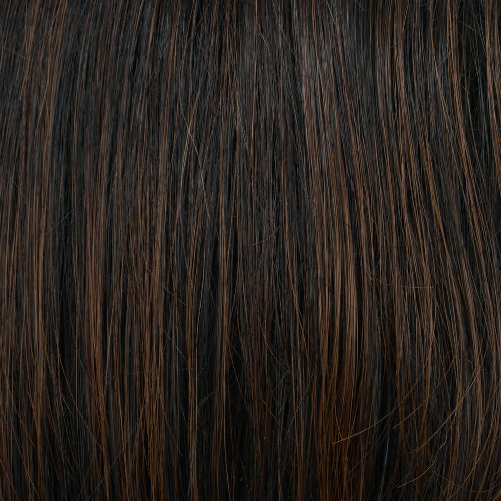 Close-up of dark brown hair strands