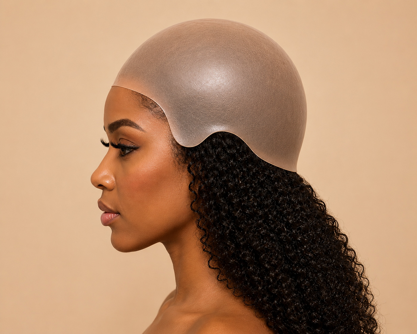 Curly Skin Polyurethane Medical Wig