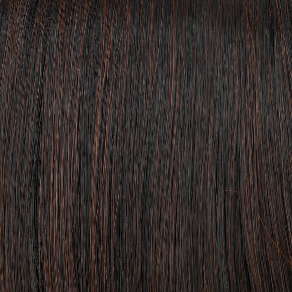 Close-up of dark brown hair strands