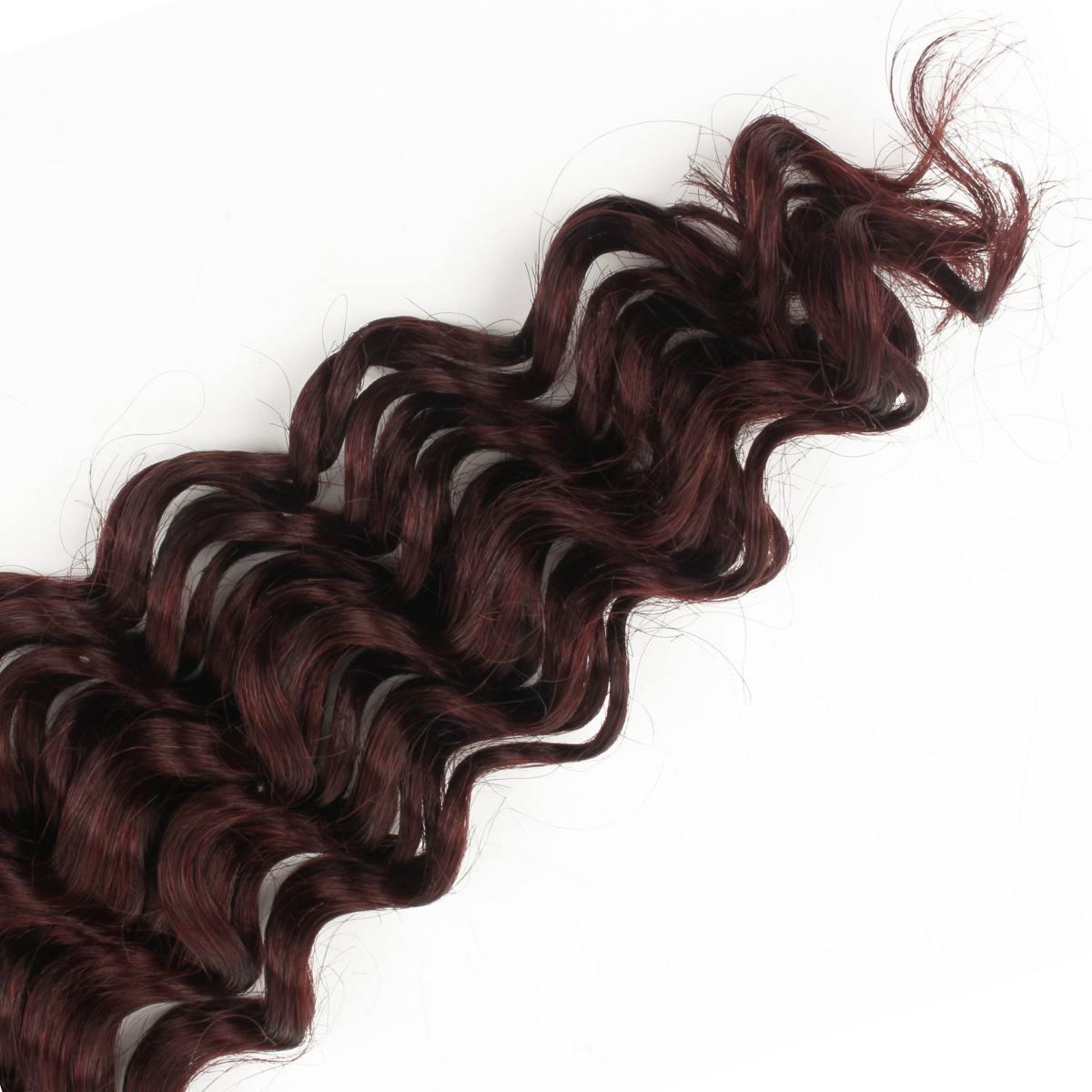 Burgundy Deep Wave Bulk Human Hair 