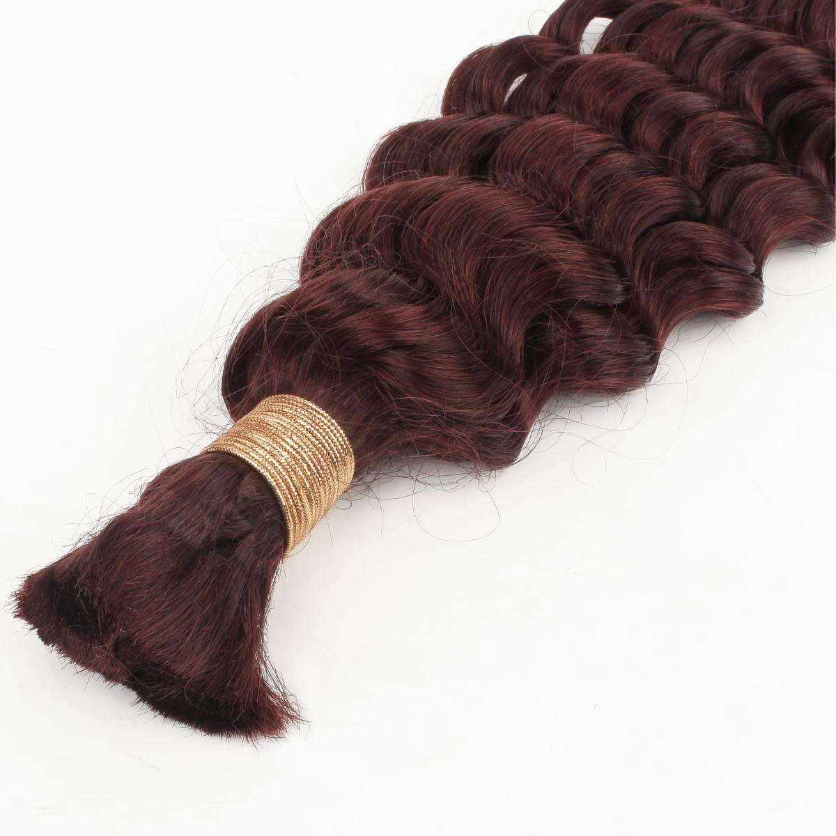 Burgundy Deep Wave Human Hair Extensions