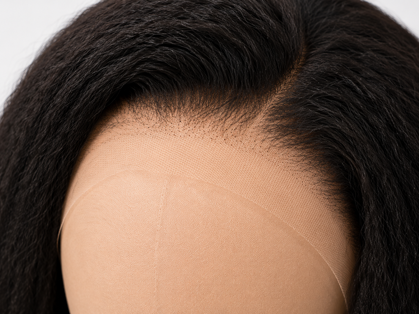 Kinky Straight Human Hair Medical Wig – Fine Mono Base Lace Front