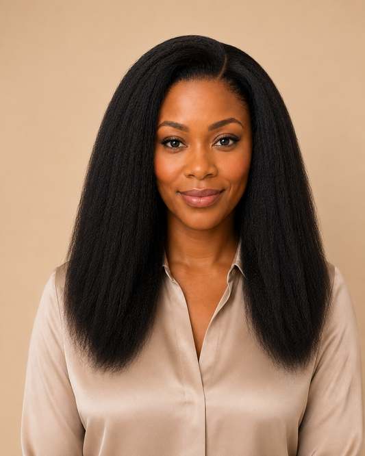 Kinky Straight Human Hair Medical Wig – Fine Mono Base Lace Front
