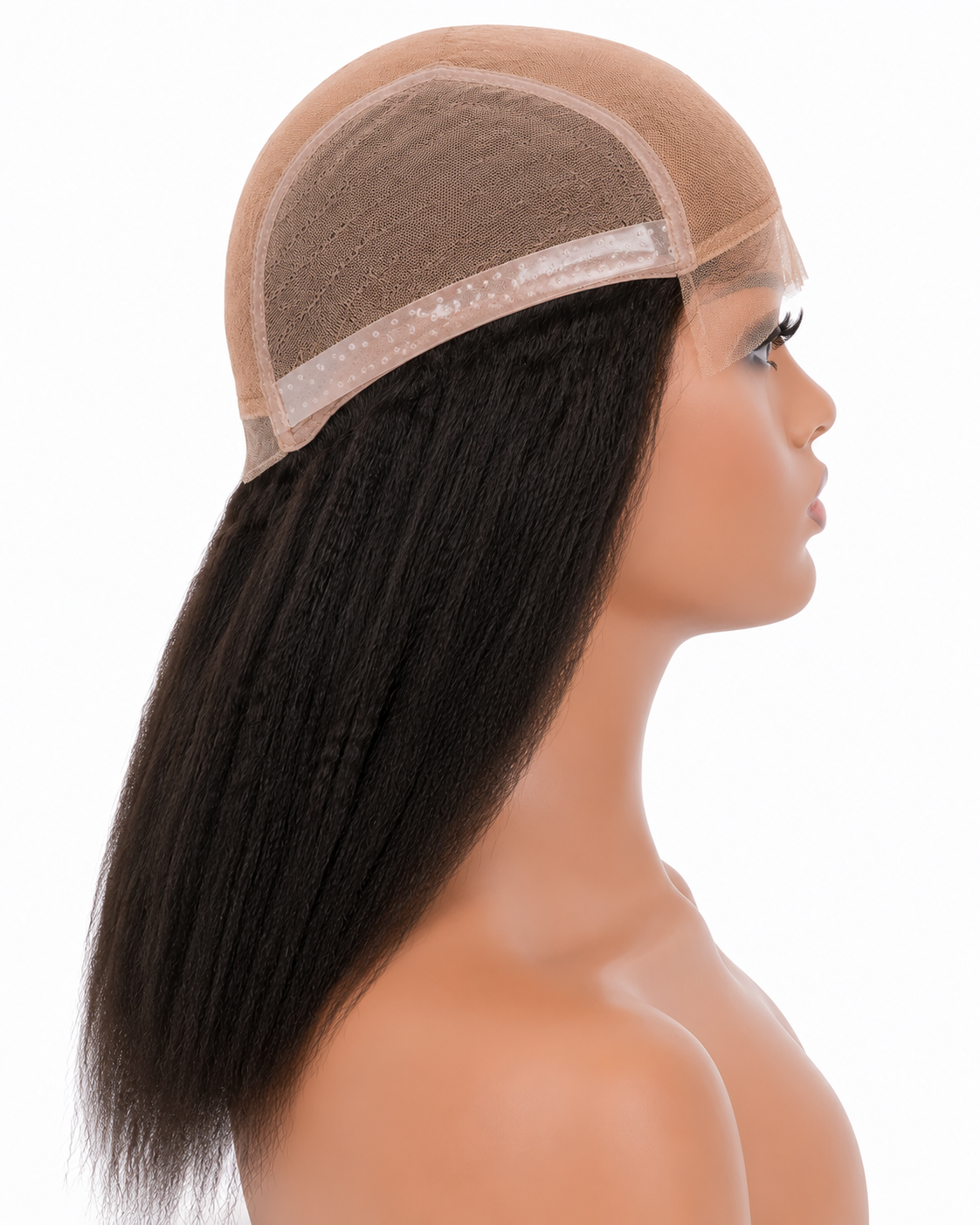 Kinky Straight Human Hair Medical Wig – Fine Mono Base Lace Front