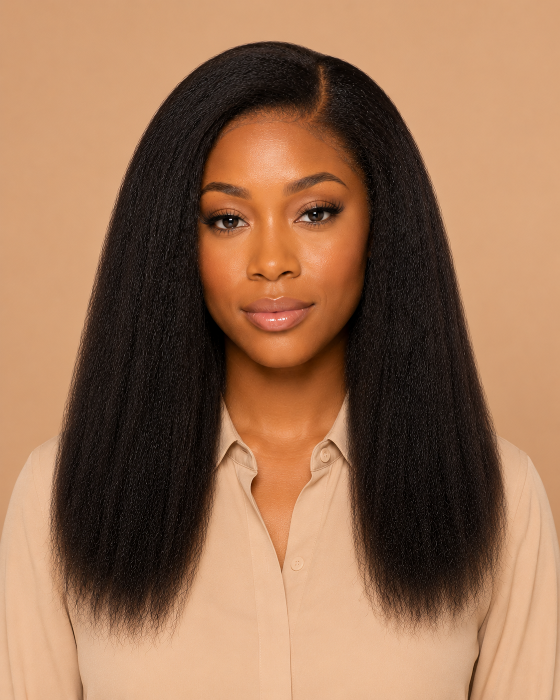 Kinky Straight Silicone Skin Medical Wig