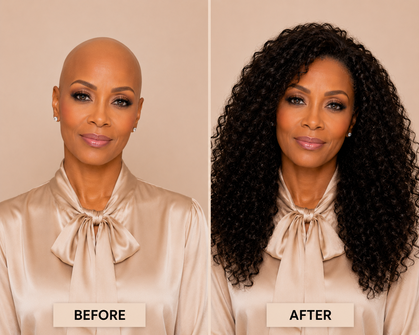 Curly Skin Polyurethane Medical Wig