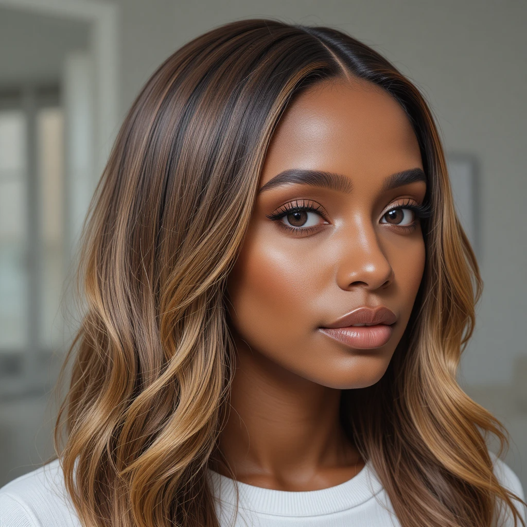 Woman with medium brown clip in hair. Her top is white in a neutral setting