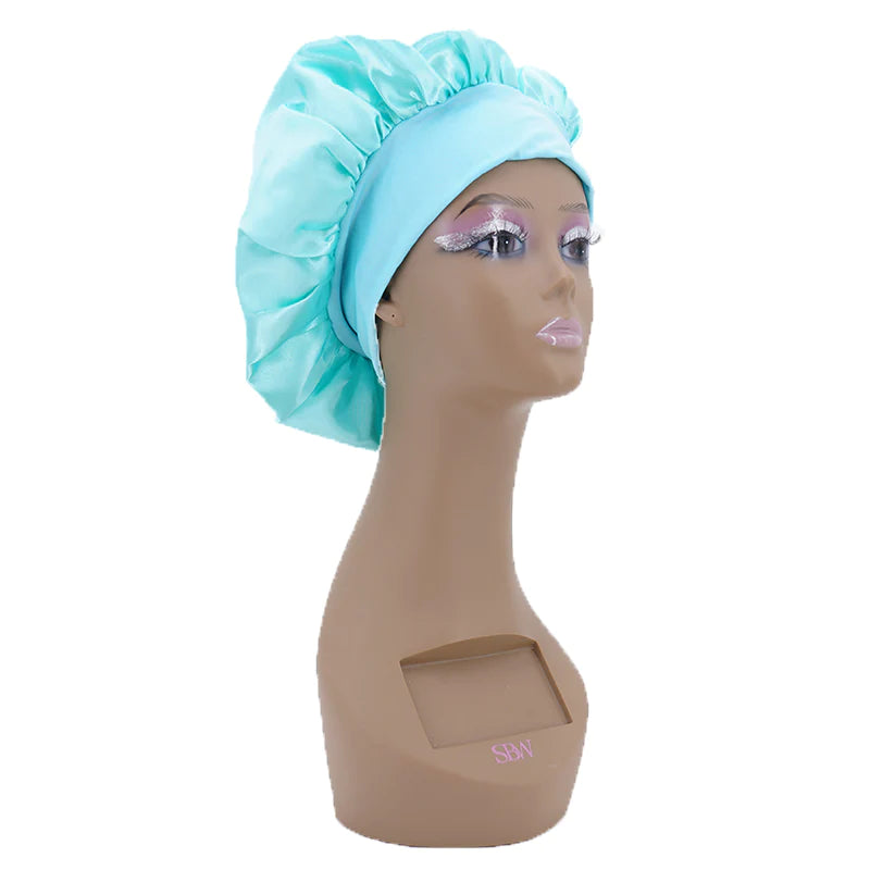 Tiffany Blue Round silk hair bonnet