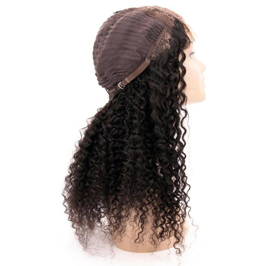 Kinky curly transparent closure wig