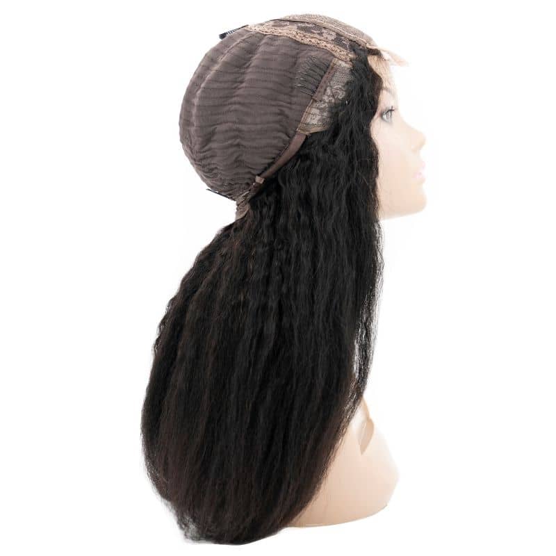 kinky straight transparent closure wig side view